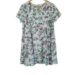 Lush Floral short sleeve mini flare dress size S (221)